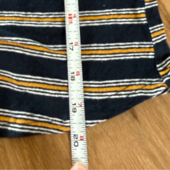 Frame Denim Navy Blue Striped Linen Baby Tee {XS} - Picture 7 of 7